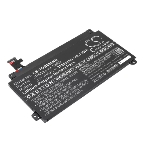Toshiba PA5344U-1BRS helyettesítő laptop akkumulátor (Li-Polymer, 11.4V, 3750mAh / 42.75Wh) - Utángyártott