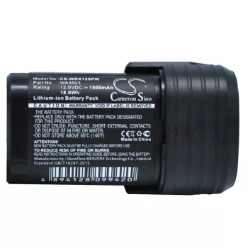   Worx WA3509 helyettesítő szerszámgép akkumulátor (Li-ion, 12.0V, 1500mAh / 18.00Wh) - Utángyártott
