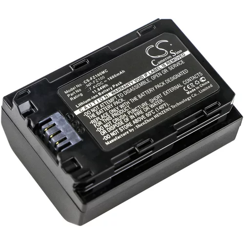Sony CS-FZ100MX, NP-FZ100 helyettesítő akkumulátor (Li-ion, 7.4V, 1600mAh / 11.84Wh) - Utángyártott