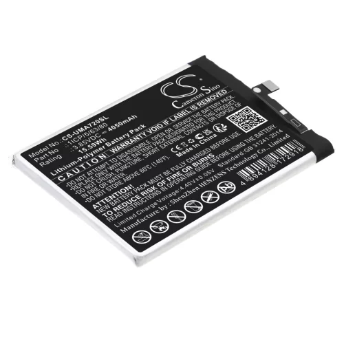UMI 1ICP/5/63/80 helyettesítő mobiltelefon akkumulátor (Li-Polymer, 3.85V, 4050mAh / 15.59Wh) - Utángyártott