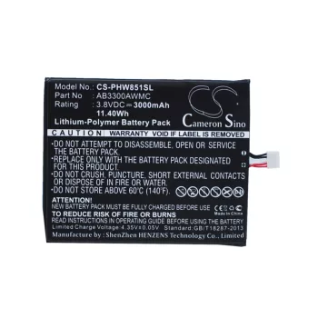   Philips AB3300AWMC helyettesítő mobiltelefon akkumulátor (Li-Polymer, 3.8V, 3000mAh / 11.40Wh) - Utángyártott