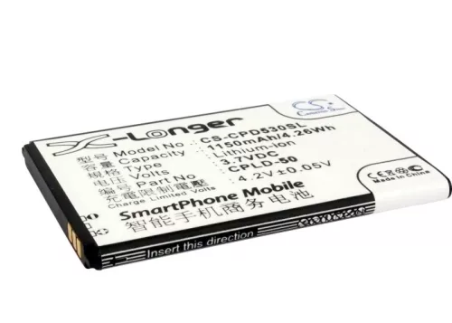 Coolpad CPLD-50 helyettesítő mobiltelefon akkumulátor (Li-ion, 3.7V, 1150mAh / 4.26Wh) - Utángyártott