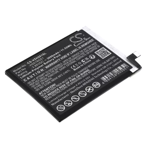 Verizon H2019GS1 helyettesítő mobiltelefon akkumulátor (Li-Polymer, 3.85V, 3000mAh / 11.55Wh) - Utángyártott
