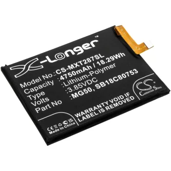   Motorola SB18C80753 helyettesítő mobiltelefon akkumulátor (Li-Polymer, 3.85V, 4750mAh / 18.29Wh) - Utángyártott