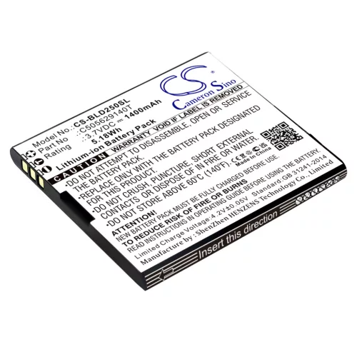 BLU C505629140T helyettesítő mobiltelefon akkumulátor (Li-ion, 3.7V, 1400mAh / 5.18Wh) - Utángyártott