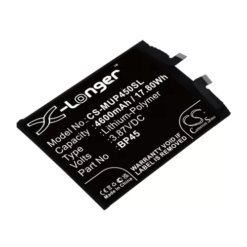 Xiaomi BP45 helyettesítő mobiltelefon akkumulátor (Li-Polymer, 3.87V, 4600mAh / 17.80Wh) - Utángyártott