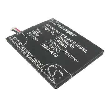   Acer KT.0010S.010 helyettesítő mobiltelefon akkumulátor (Li-Polymer, 3.8V, 2000mAh / 7.60Wh) - Utángyártott