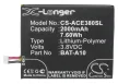 Acer KT.0010S.010 helyettesítő mobiltelefon akkumulátor (Li-Polymer, 3.8V, 2000mAh / 7.60Wh) - Utángyártott