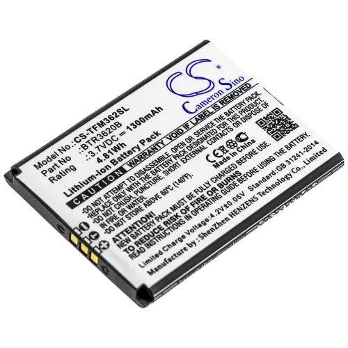 Cingular BTR3620B helyettesítő mobiltelefon akkumulátor (Li-ion, 3.7V, 1300mAh / 4.81Wh) - Utángyártott
