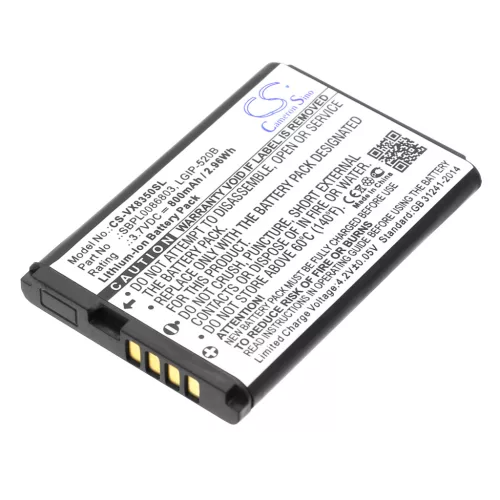 MetroPCS LGIP-520B helyettesítő mobiltelefon akkumulátor (Li-ion, 3.7V, 800mAh / 2.96Wh) - Utángyártott