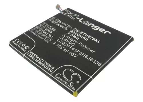 ZTE Li3820T43PH636338 helyettesítő mobiltelefon akkumulátor (Li-Polymer, 3.8V, 2000mAh / 7.60Wh) - Utángyártott