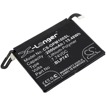   Oppo BLP747 helyettesítő mobiltelefon akkumulátor (Li-Polymer, 7.74V, 2000mAh / 15.48Wh) - Utángyártott
