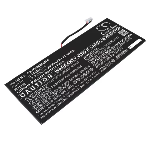 Schenker L140BAT-4 helyettesítő laptop akkumulátor (Li-Polymer, 7.7V, 9300mAh / 71.61Wh) - Utángyártott