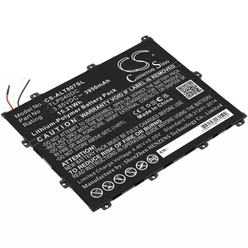 Alcatel TLP040DC helyettesítő tablet akkumulátor (Li-Polymer, 3.85V, 3950mAh / 15.21Wh) - Utángyártott