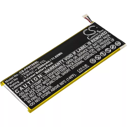 FisherPrice TE69-1S3000-TCL helyettesítő tablet akkumulátor (Li-Polymer, 3.8V, 2900mAh / 11.02Wh) - Utángyártott