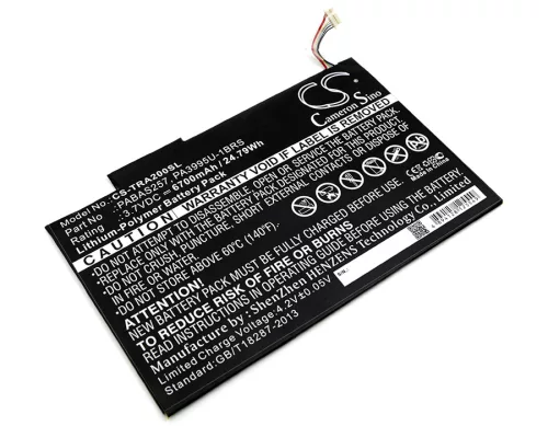 Toshiba PDA05A-00Q01H helyettesítő tablet akkumulátor (Li-Polymer, 3.7V, 6700mAh / 24.79Wh) - Utángyártott