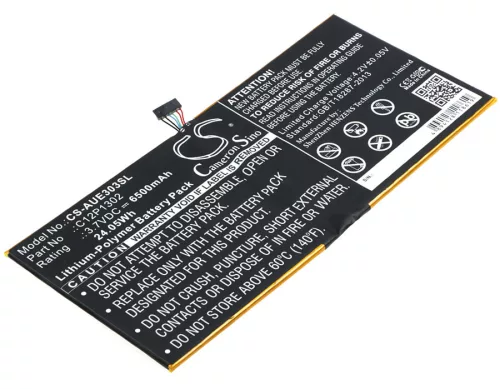 Asus C12P1302 helyettesítő tablet akkumulátor (Li-Polymer, 3.7V, 6500mAh / 24.05Wh) - Utángyártott