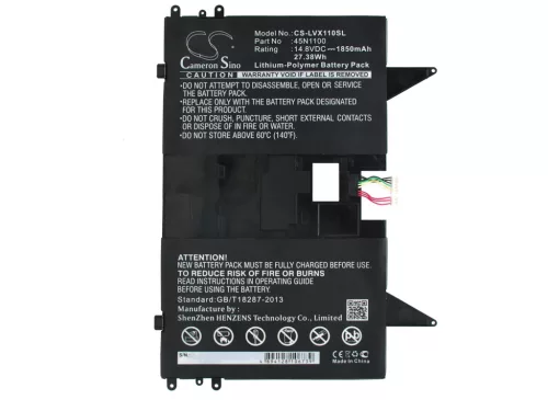 Lenovo 45N1101 helyettesítő tablet akkumulátor (Li-Polymer, 14.8V, 1850mAh / 27.38Wh) - Utángyártott