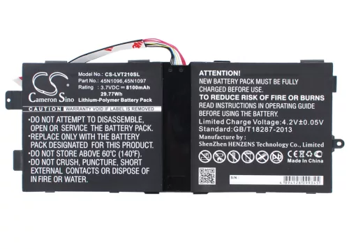 Lenovo 60.7L40T.001 helyettesítő tablet akkumulátor (Li-Polymer, 3.7V, 8100mAh / 29.97Wh) - Utángyártott
