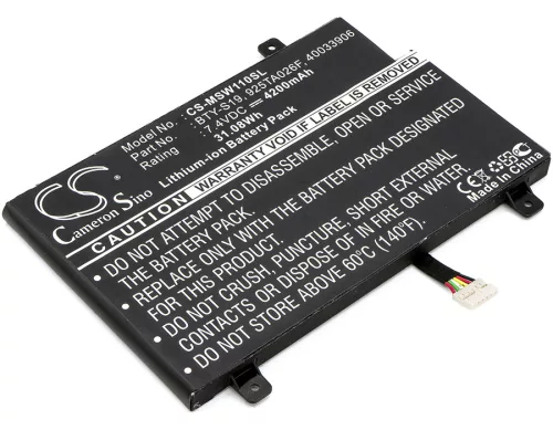 MSI BTY-S19 helyettesítő tablet akkumulátor (Li-Polymer, 7.4V, 4200mAh / 31.08Wh) - Utángyártott