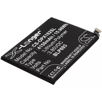   Oppo BLP693 helyettesítő mobiltelefon akkumulátor (Li-Polymer, 3.85V, 4150mAh / 15.98Wh) - Utángyártott