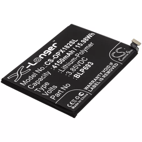 Oppo BLP693 helyettesítő mobiltelefon akkumulátor (Li-Polymer, 3.85V, 4150mAh / 15.98Wh) - Utángyártott