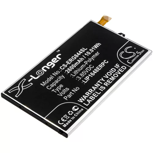 Sony LIP1648ERPC helyettesítő mobiltelefon akkumulátor (Li-Polymer, 3.85V, 2600mAh / 10.01Wh) - Utángyártott