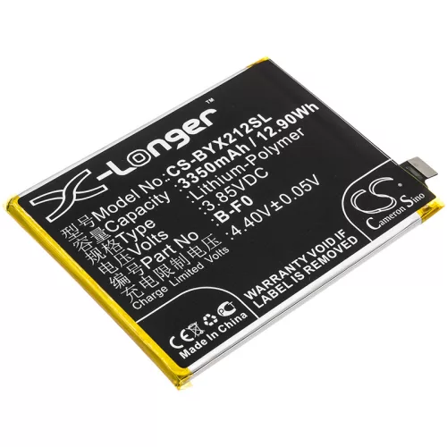 BBK B-F0 helyettesítő mobiltelefon akkumulátor (Li-Polymer, 3.85V, 3350mAh / 12.9Wh) - Utángyártott