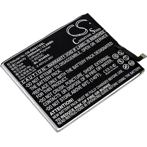 GIONEE BL-N3400A helyettesítő mobiltelefon akkumulátor (Li-Polymer, 3.85V, 3400mAh / 13.09Wh) - Utángyártott