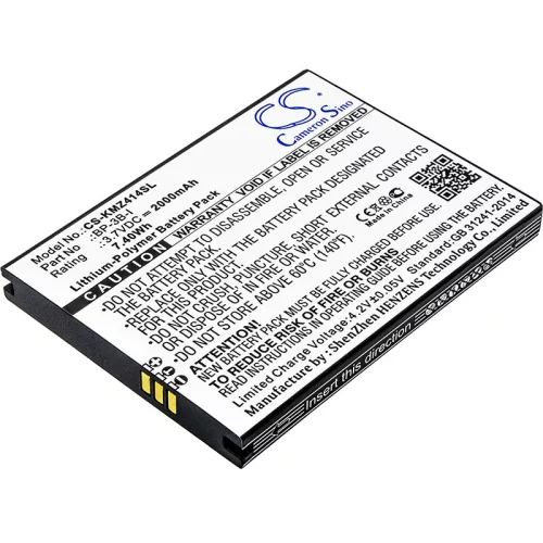 Kruger&Matz BP-3B-I helyettesítő mobiltelefon akkumulátor (Li-Polymer, 3.7V, 2000mAh / 7.4Wh) - Utángyártott