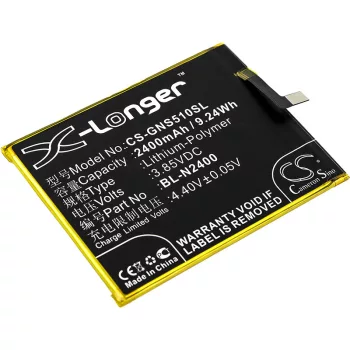   GIONEE BL-N2400 helyettesítő mobiltelefon akkumulátor (Li-Polymer, 3.85V, 2400mAh / 9.24Wh) - Utángyártott