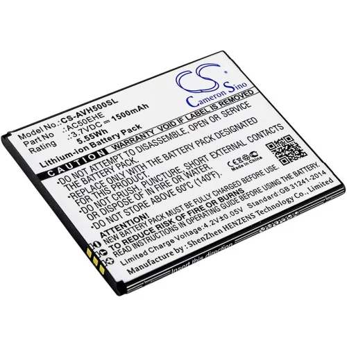 Archos AC50EHE 1ICP4/59/69 helyettesítő mobiltelefon akkumulátor (Li-ion, 3.7V, 1500mAh / 5.55Wh) - Utángyártott