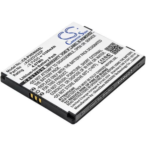 Philips A20ZDV/2ZP helyettesítő mobiltelefon akkumulátor (Li-ion, 3.7V, 1100mAh / 4.07Wh) - Utángyártott