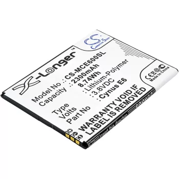   Mobistel Cynus E6 helyettesítő mobiltelefon akkumulátor (Li-Polymer, 3.8V, 2300mAh / 8.74Wh) - Utángyártott