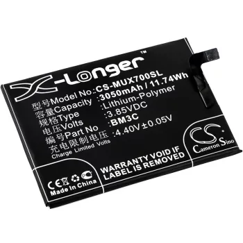  Xiaomi BM3C helyettesítő mobiltelefon akkumulátor (Li-Polymer, 3.85V, 3050mAh / 11.74Wh) - Utángyártott