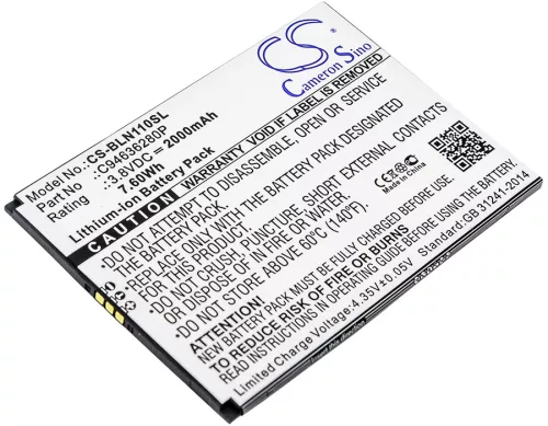 BLU C94636280P helyettesítő mobiltelefon akkumulátor (Li-ion, 3.8V, 2000mAh / 7.6Wh) - Utángyártott