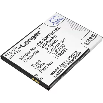   KAZAM TR551-HSHCC0001418 helyettesítő mobiltelefon akkumulátor (Li-Polymer, 3.8V, 2500mAh / 9.5Wh) - Utángyártott