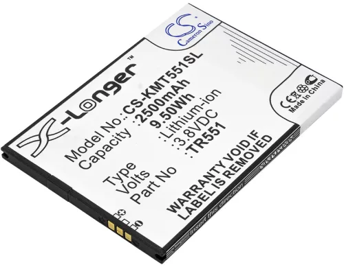 KAZAM TR551-HSHCC0001418 helyettesítő mobiltelefon akkumulátor (Li-Polymer, 3.8V, 2500mAh / 9.5Wh) - Utángyártott