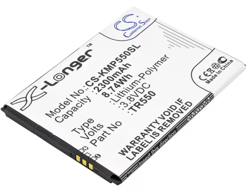 KAZAM TR550-XDSCB0000044 helyettesítő mobiltelefon akkumulátor (Li-Polymer, 3.8V, 2300mAh / 8.74Wh) - Utángyártott