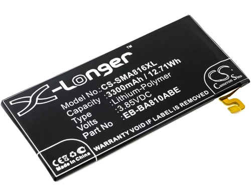 Samsung EB-BA810ABE helyettesítő mobiltelefon akkumulátor (Li-Polymer, 3.85V, 3300mAh / 12.71Wh) - Utángyártott