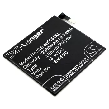   Microsoft BV-F3C helyettesítő mobiltelefon akkumulátor (Li-Polymer, 3.8V, 2300mAh / 8.74Wh) - Utángyártott