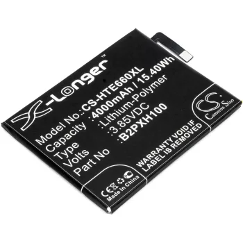   HTC B2PXH100 helyettesítő mobiltelefon akkumulátor (Li-Polymer, 3.85V, 4000mAh / 15.4Wh) - Utángyártott