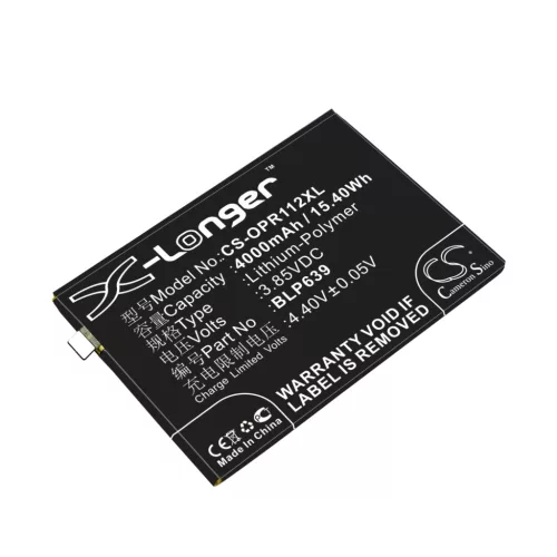 Oppo BLP639 helyettesítő mobiltelefon akkumulátor (Li-Polymer, 3.85V, 4000mAh / 15.4Wh) - Utángyártott
