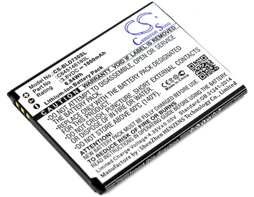 BLU C645146180L helyettesítő mobiltelefon akkumulátor (Li-ion, 3.8V, 1800mAh / 6.84Wh) - Utángyártott