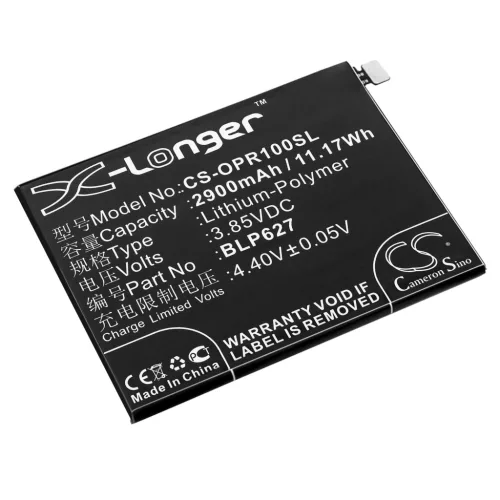 Oppo BLP627 helyettesítő mobiltelefon akkumulátor (Li-Polymer, 3.85V, 2900mAh / 11.17Wh) - Utángyártott