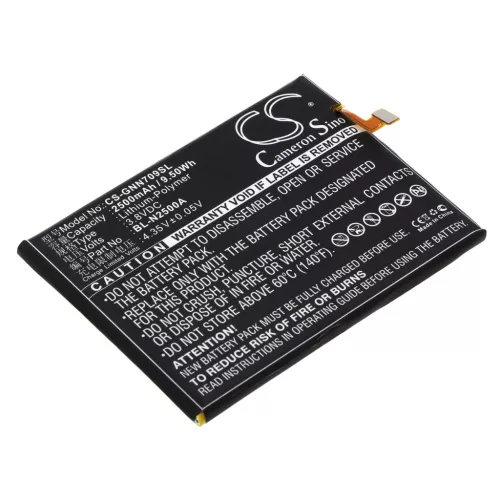 GIONEE BL-N2500A helyettesítő mobiltelefon akkumulátor (Li-Polymer, 3.8V, 2500mAh / 9.5Wh) - Utángyártott