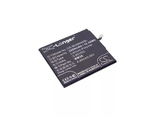 Xiaomi BM38 helyettesítő mobiltelefon akkumulátor (Li-Polymer, 3.85V, 3200mAh / 12.32Wh) - Utángyártott