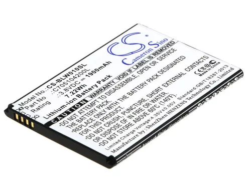 BLU C705104200L helyettesítő mobiltelefon akkumulátor (Li-ion, 3.8V, 1900mAh / 7.22Wh) - Utángyártott