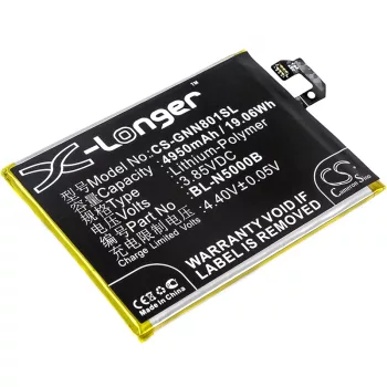   GIONEE BL-N5000B helyettesítő mobiltelefon akkumulátor (Li-Polymer, 3.85V, 4950mAh / 19.06Wh) - Utángyártott