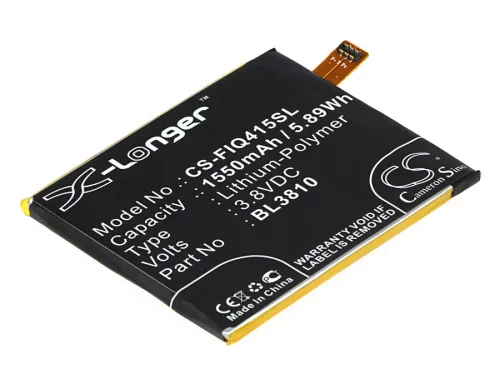 Fly BL3810 helyettesítő mobiltelefon akkumulátor (Li-Polymer, 3.8V, 1550mAh / 5.89Wh) - Utángyártott